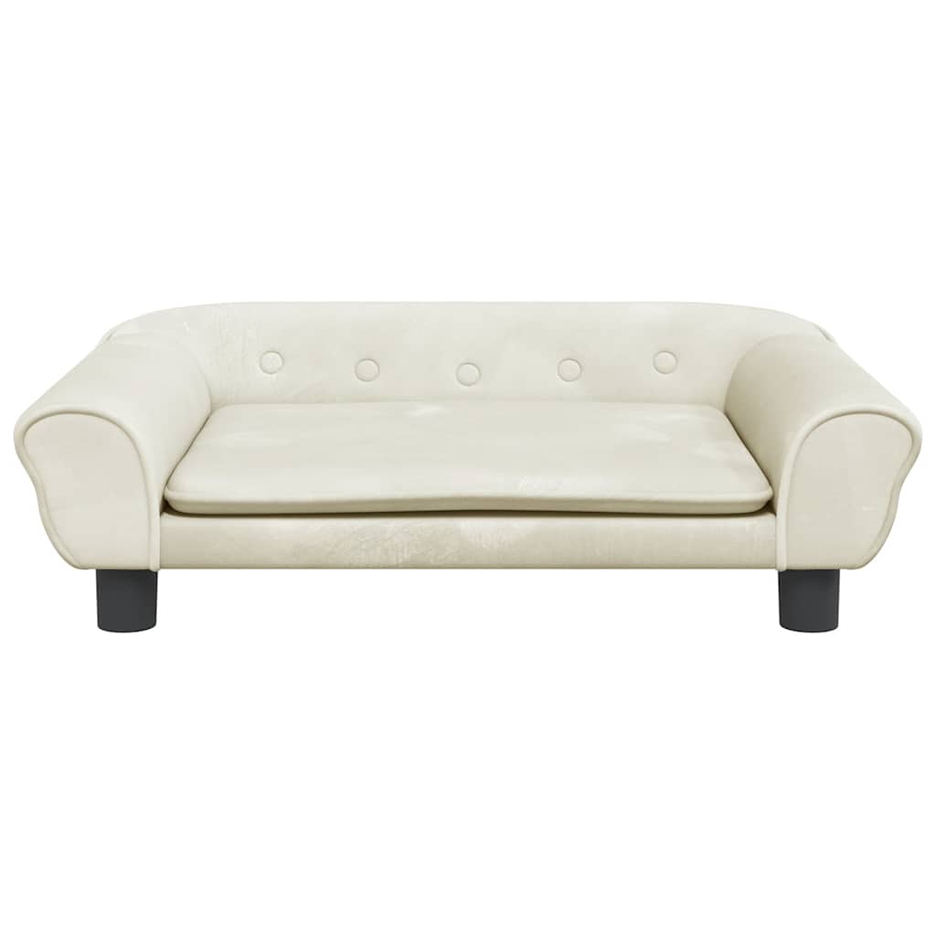 sofa til børn 70x45x26 cm velour cremefarvet