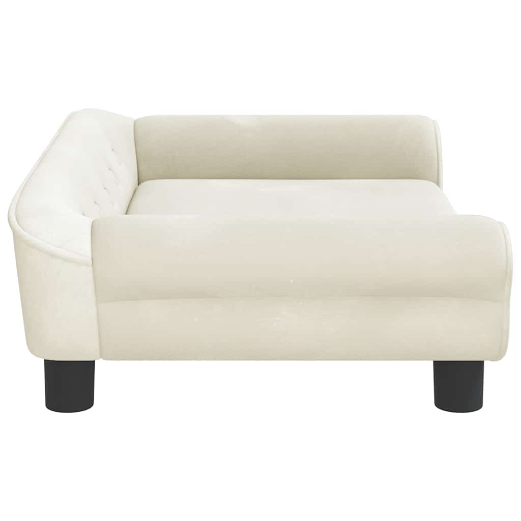 sofa til børn 70x45x26 cm velour cremefarvet