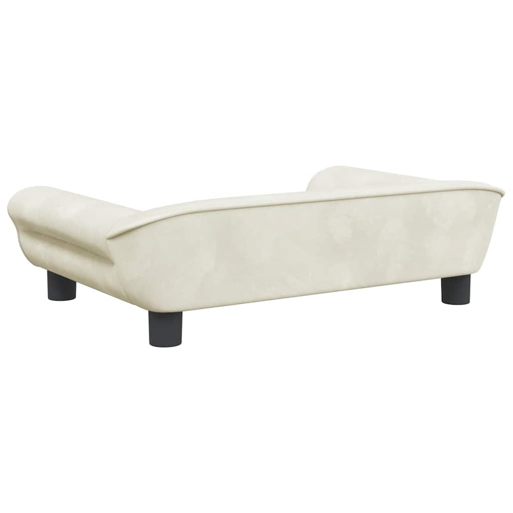 sofa til børn 70x45x26 cm velour cremefarvet