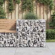 gabionkurv 70x70x65 cm galvaniseret jern sølvfarvet