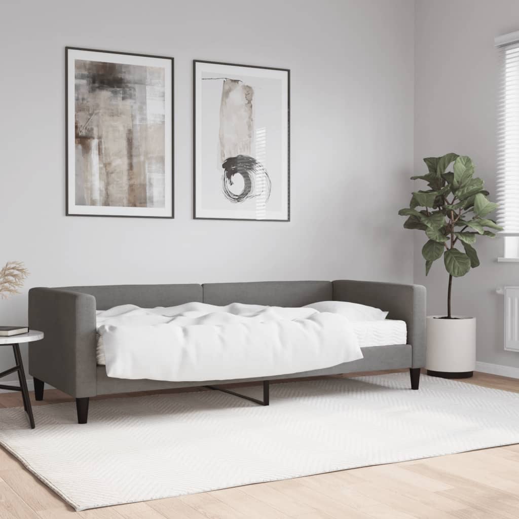 daybed med madras 80x200 cm stof mørkegrå billede