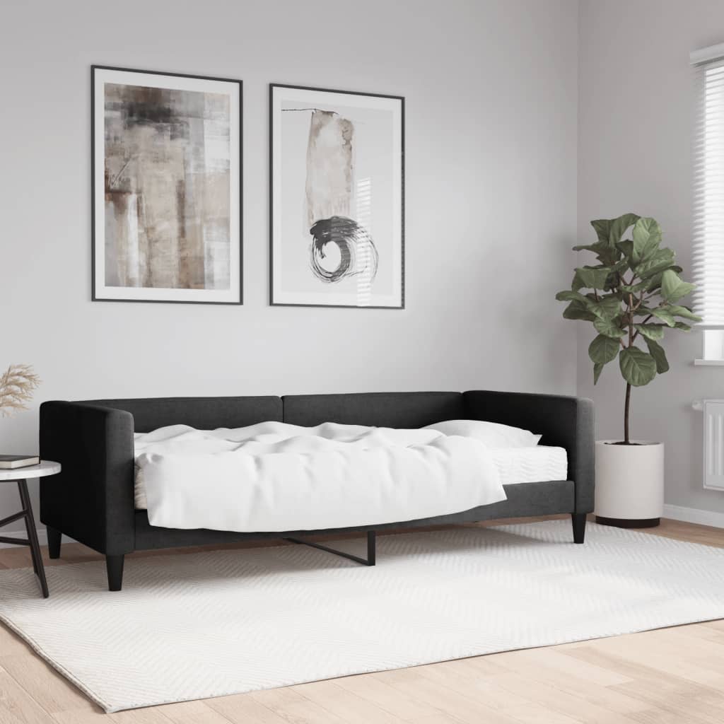 daybed med madras 80x200 cm stof sort