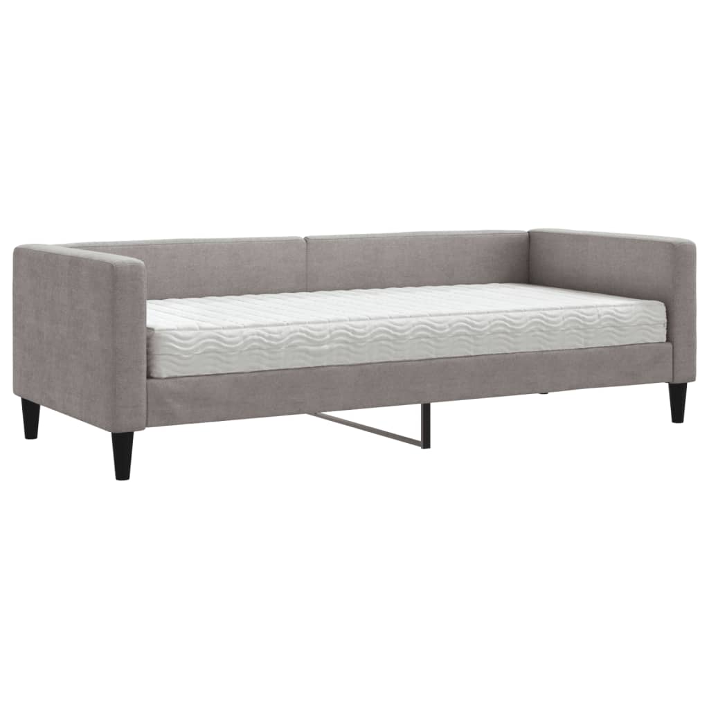 daybed med madras 80x200 cm stof gråbrun