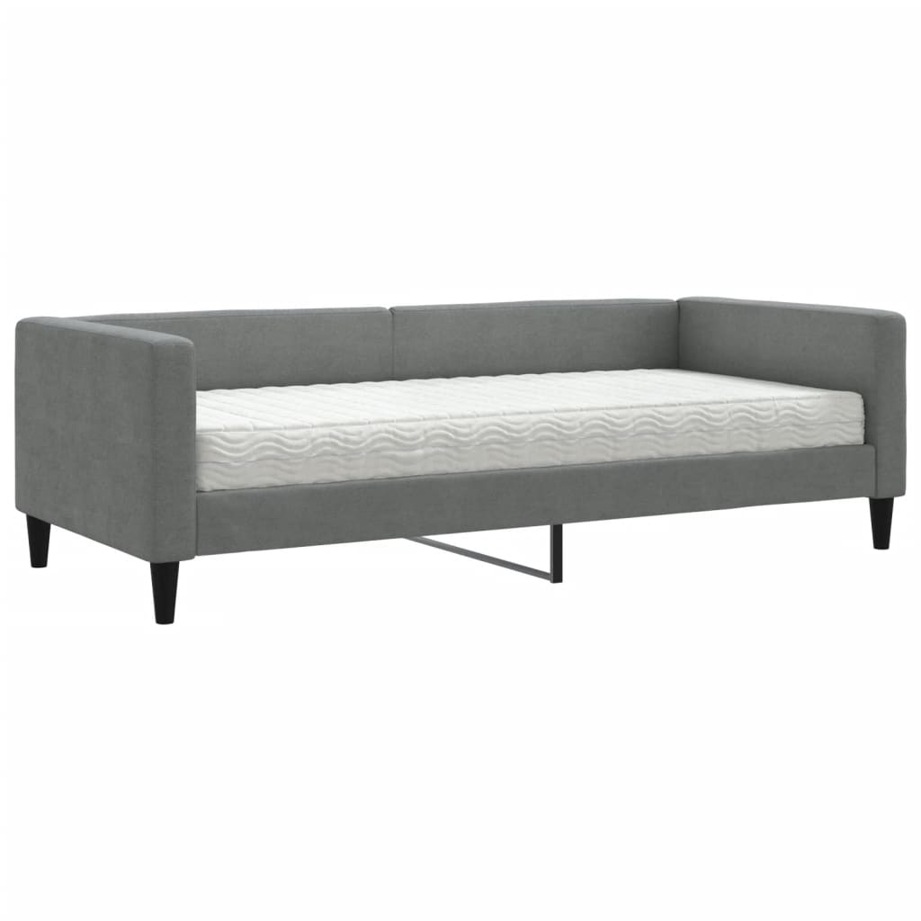 daybed med madras 90x200 cm stof mørkegrå