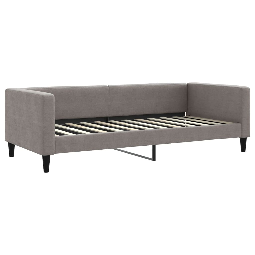 daybed med madras 90x200 cm stof gråbrun