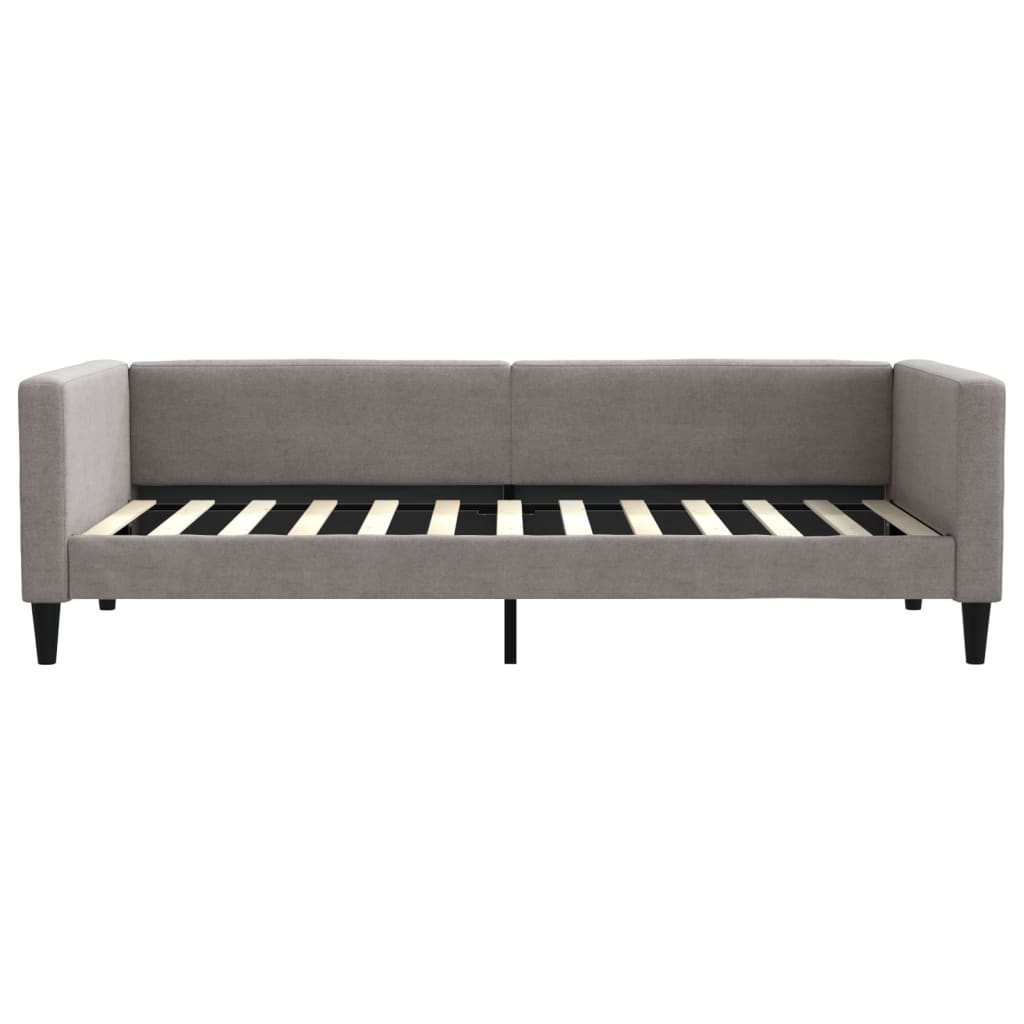 daybed med madras 90x200 cm stof gråbrun