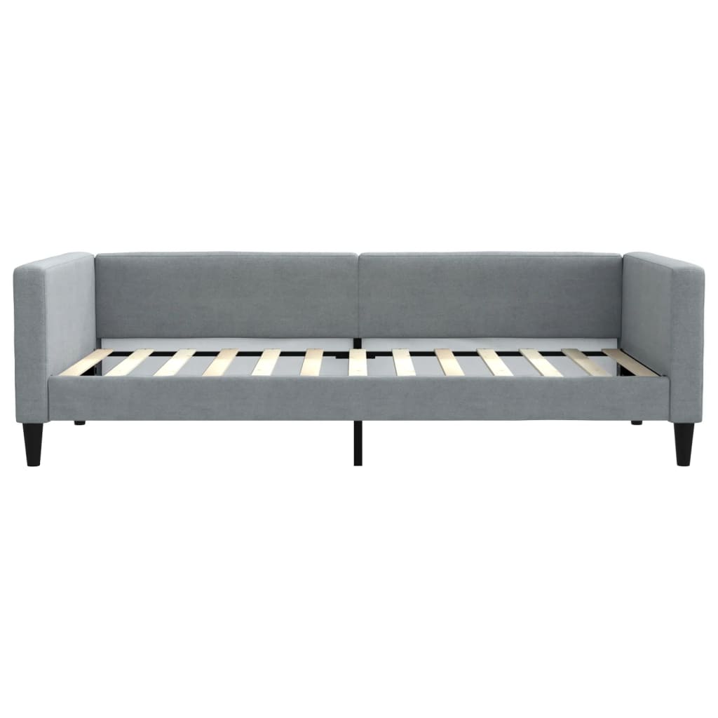 daybed med madras 100x200 cm stof lysegrå
