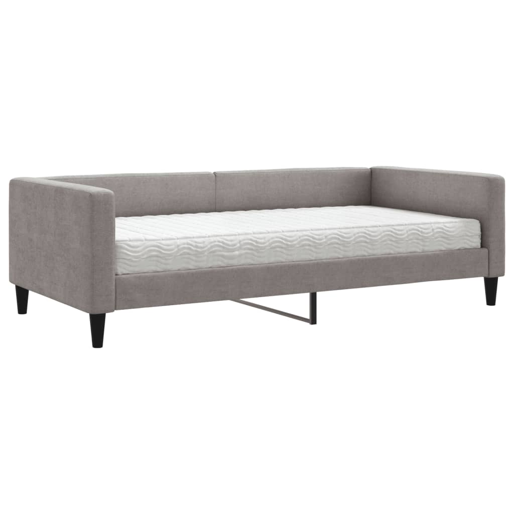 daybed med madras 100x200 cm stof gråbrun