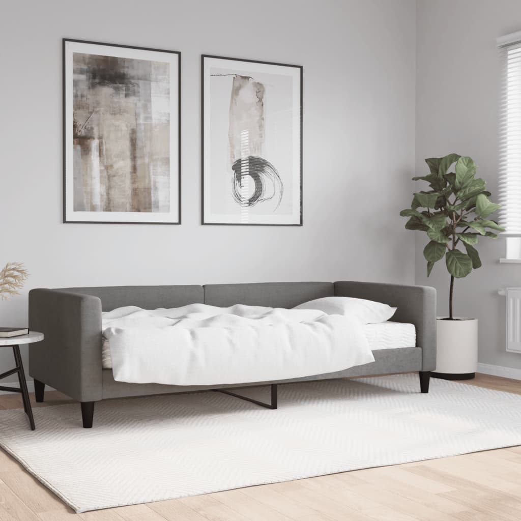 daybed med madras 90x190 cm stof mørkegrå