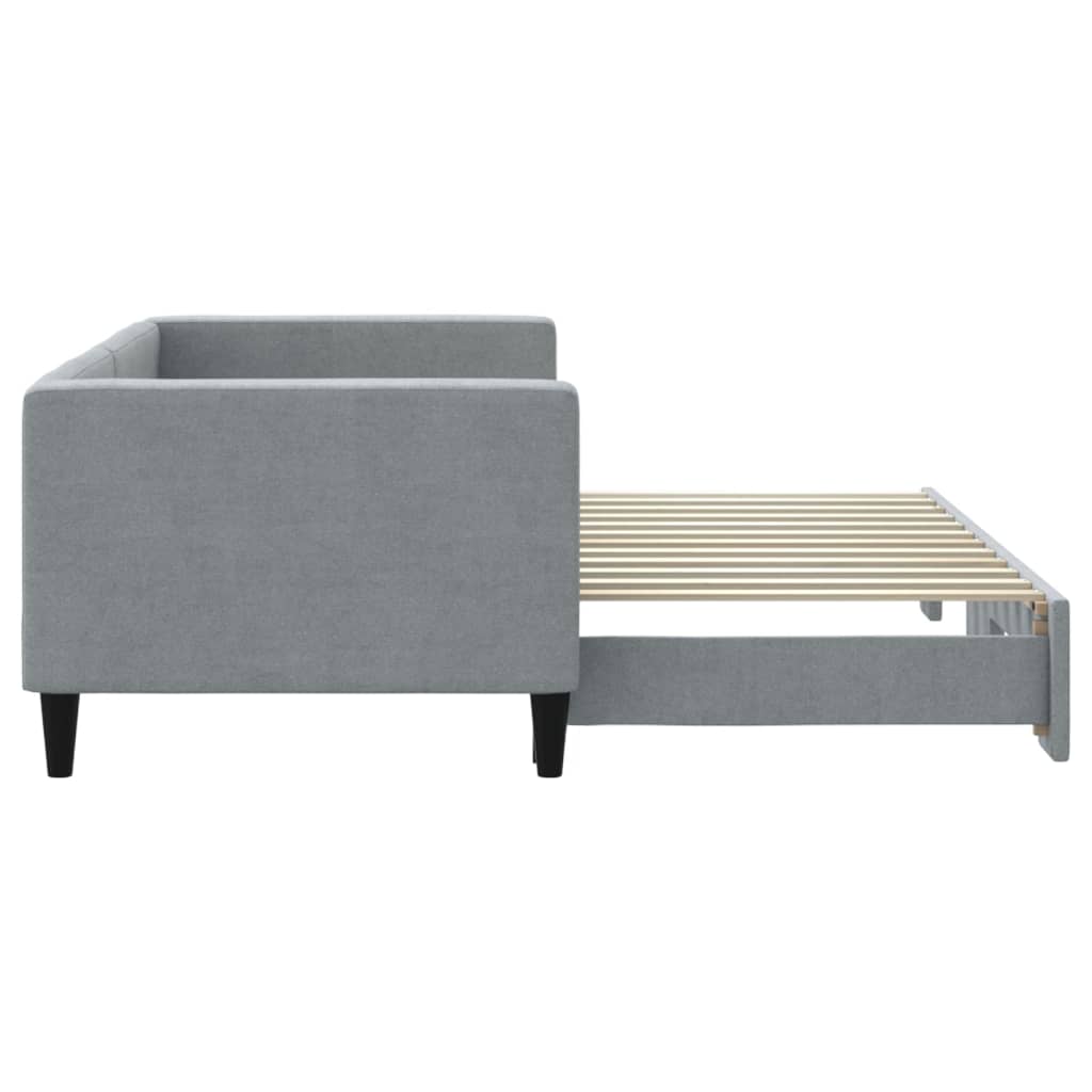 daybed med udtræk 80x200 cm stof lysegrå