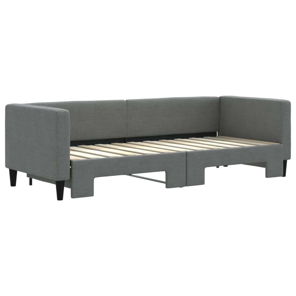 daybed med udtræk 80x200 cm stof mørkegrå