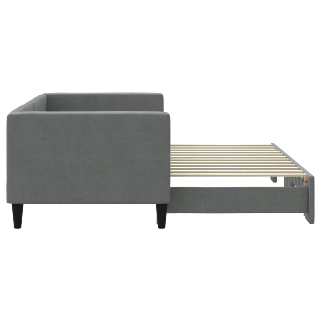 daybed med udtræk 80x200 cm stof mørkegrå