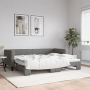 daybed med udtræk 80x200 cm stof mørkegrå