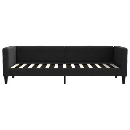 daybed med udtræk 80x200 cm stof sort