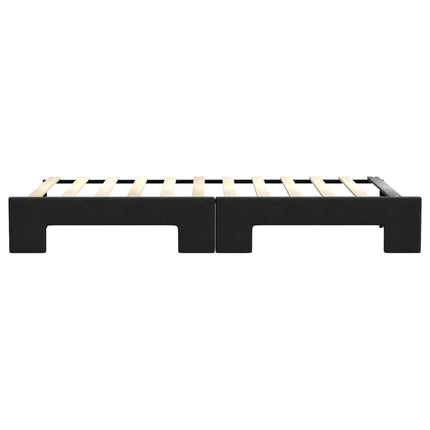 daybed med udtræk 80x200 cm stof sort