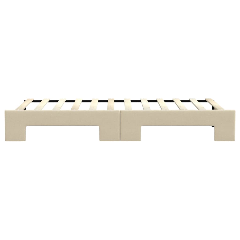 daybed med udtræk 80x200 cm stof cremefarvet