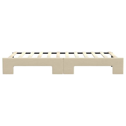 daybed med udtræk 80x200 cm stof cremefarvet