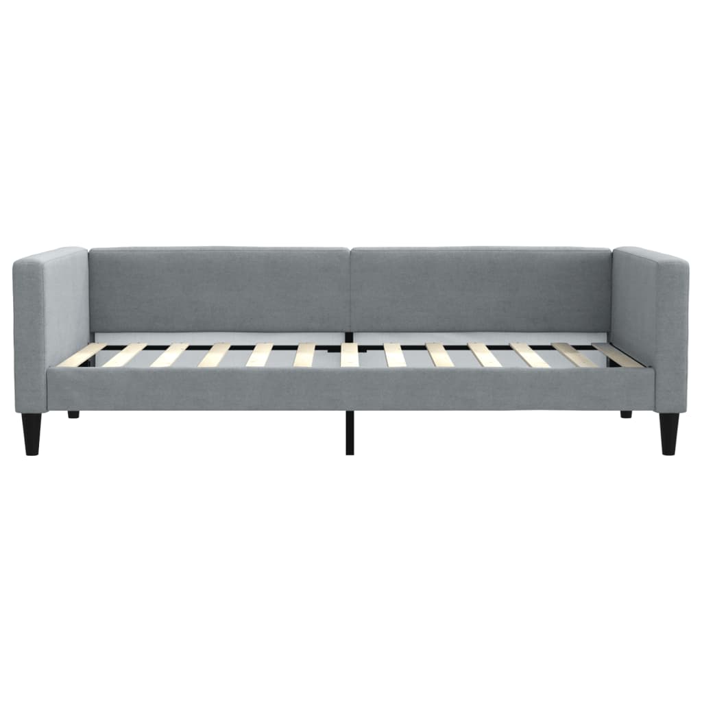daybed med udtræk 90x200 cm stof lysegrå