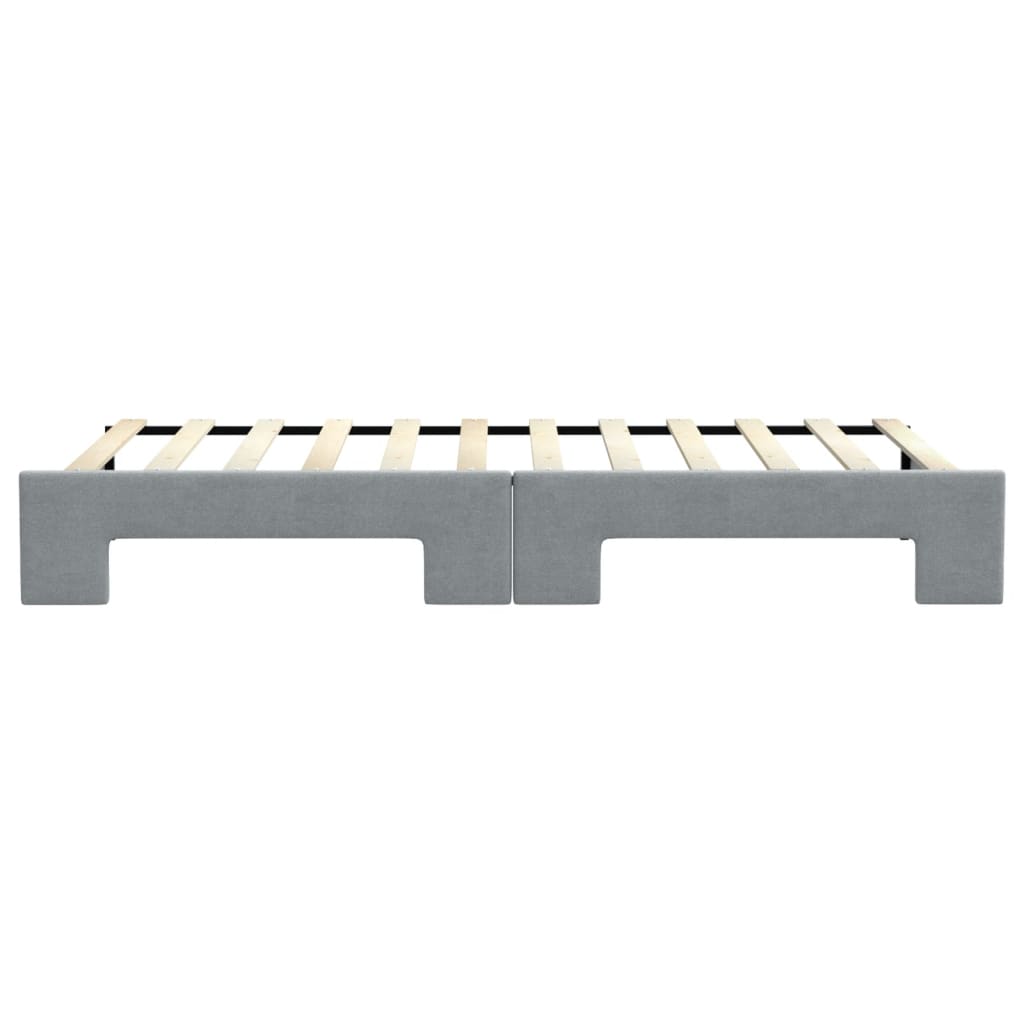 daybed med udtræk 90x200 cm stof lysegrå