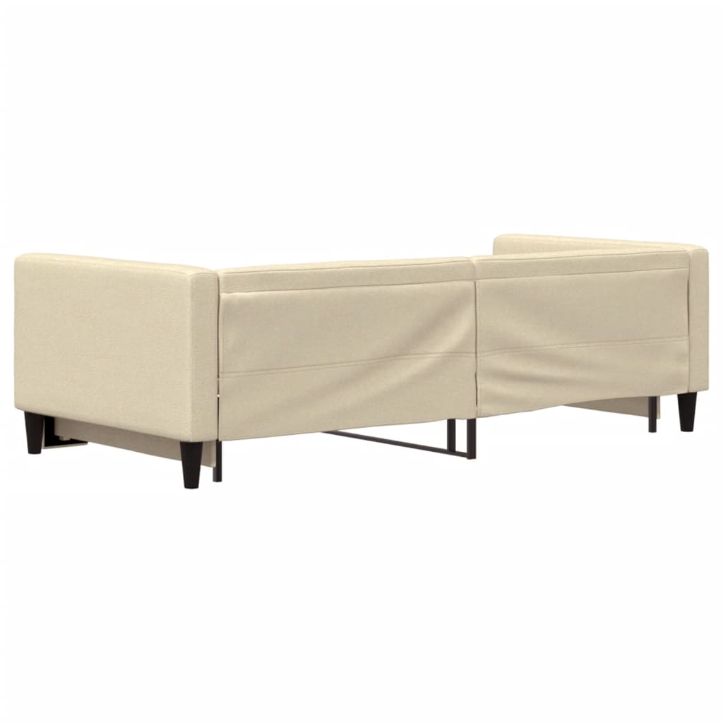 daybed med udtræk 90x200 cm stof cremefarvet