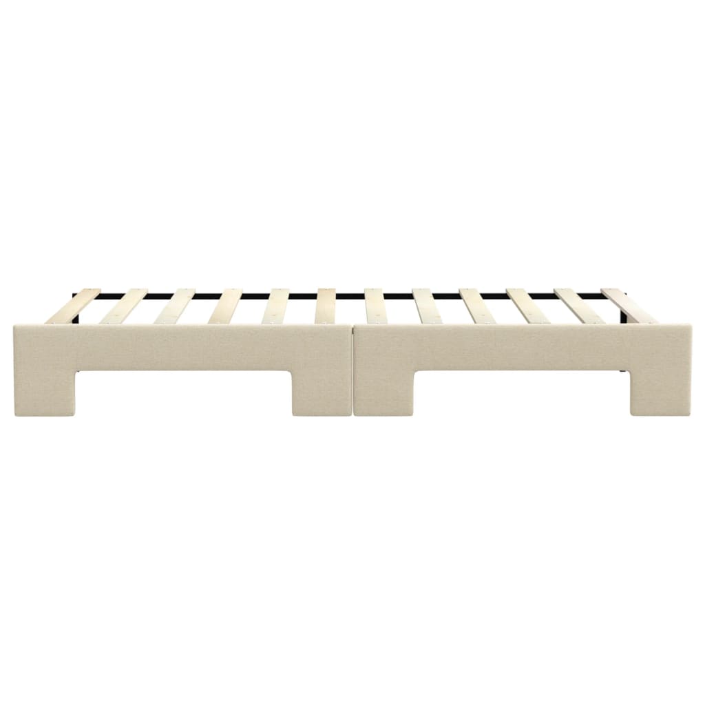 daybed med udtræk 90x200 cm stof cremefarvet