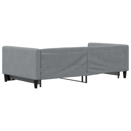 daybed med udtræk 100x200 cm stof lysegrå
