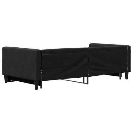 daybed med udtræk 100x200 cm stof sort