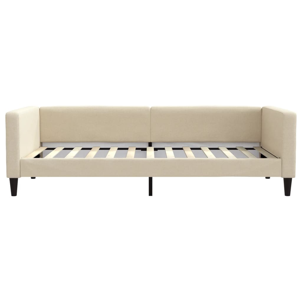 daybed med udtræk 100x200 cm stof cremefarvet
