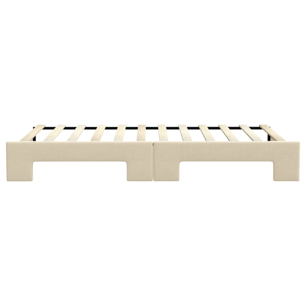 daybed med udtræk 100x200 cm stof cremefarvet