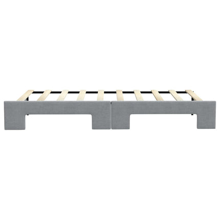 daybed med udtræk 90x190 cm stof lysegrå