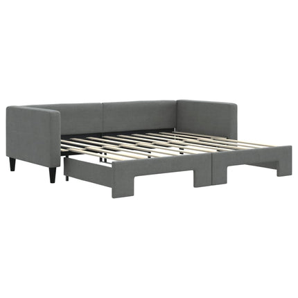 daybed med udtræk 90x190 cm stof mørkegrå