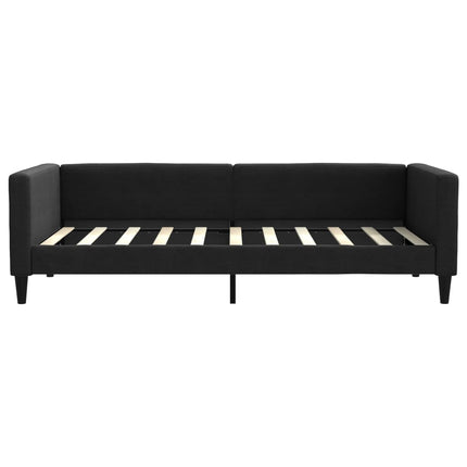 daybed med udtræk 90x190 cm stof sort