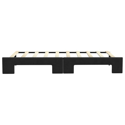daybed med udtræk 90x190 cm stof sort