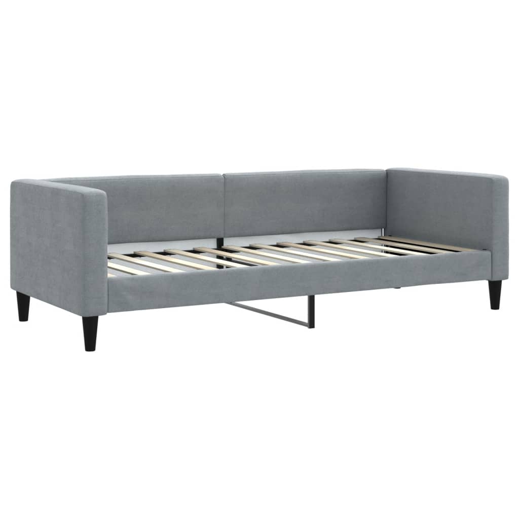 daybed med udtræk og madras 80x200 cm stof lysegrå