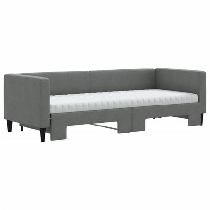 daybed med udtræk og madras 80x200 cm stof mørkegrå