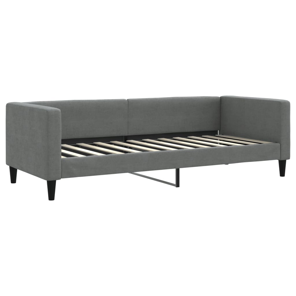 daybed med udtræk og madras 80x200 cm stof mørkegrå