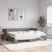 daybed med udtræk og madras 80x200 cm stof gråbrun