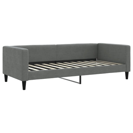 daybed med udtræk og madras 90x200 cm stof mørkegrå