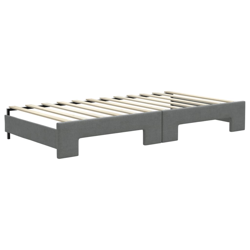 daybed med udtræk og madras 100x200 cm stof mørkegrå