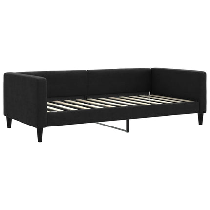 daybed med udtræk og madras 100x200 cm stof sort