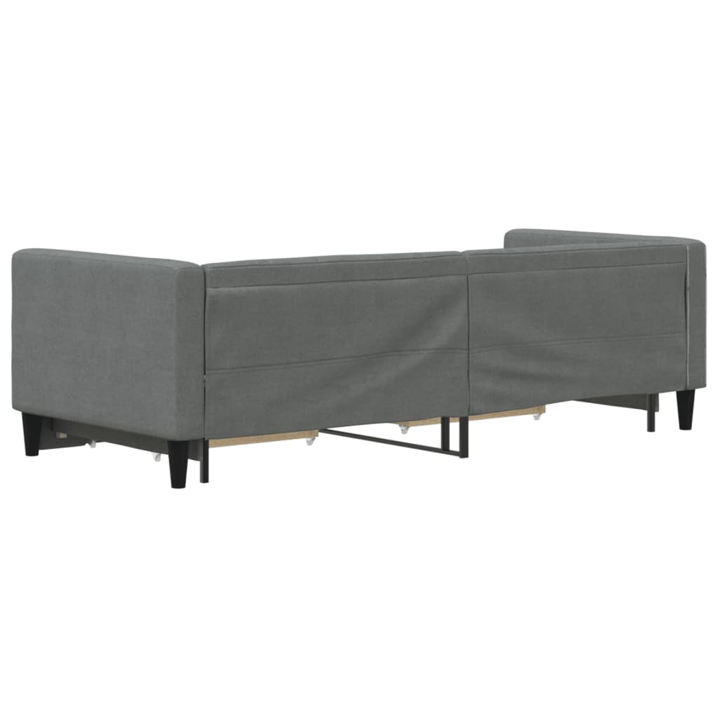daybed med udtræk og skuffer 80x200 cm stof mørkegrå