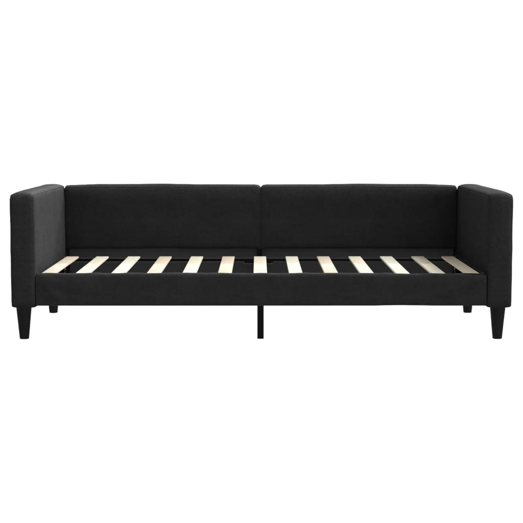 daybed med udtræk og skuffer 80x200 cm stof sort