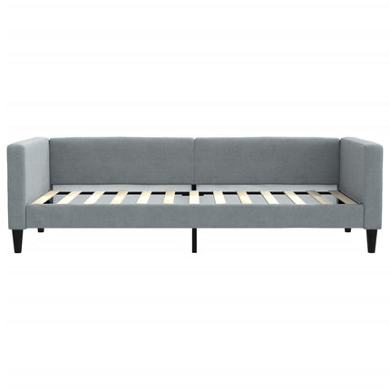 daybed med udtræk og skuffer 90x200 cm stof lysegrå
