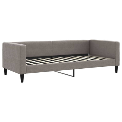 daybed med udtræk og skuffer 90x200 cm stof gråbrun