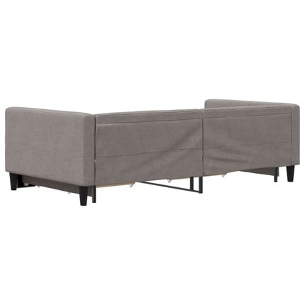 daybed med udtræk og skuffer 100x200 cm stof gråbrun