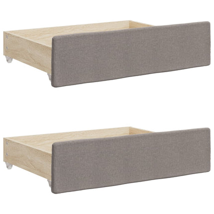 daybed med udtræk og skuffer 100x200 cm stof gråbrun
