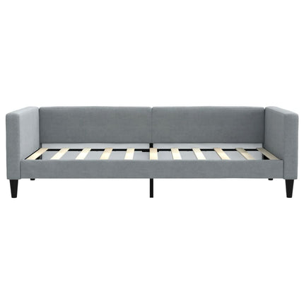 daybed med udtræk og skuffer 90x190 cm stof lysegrå
