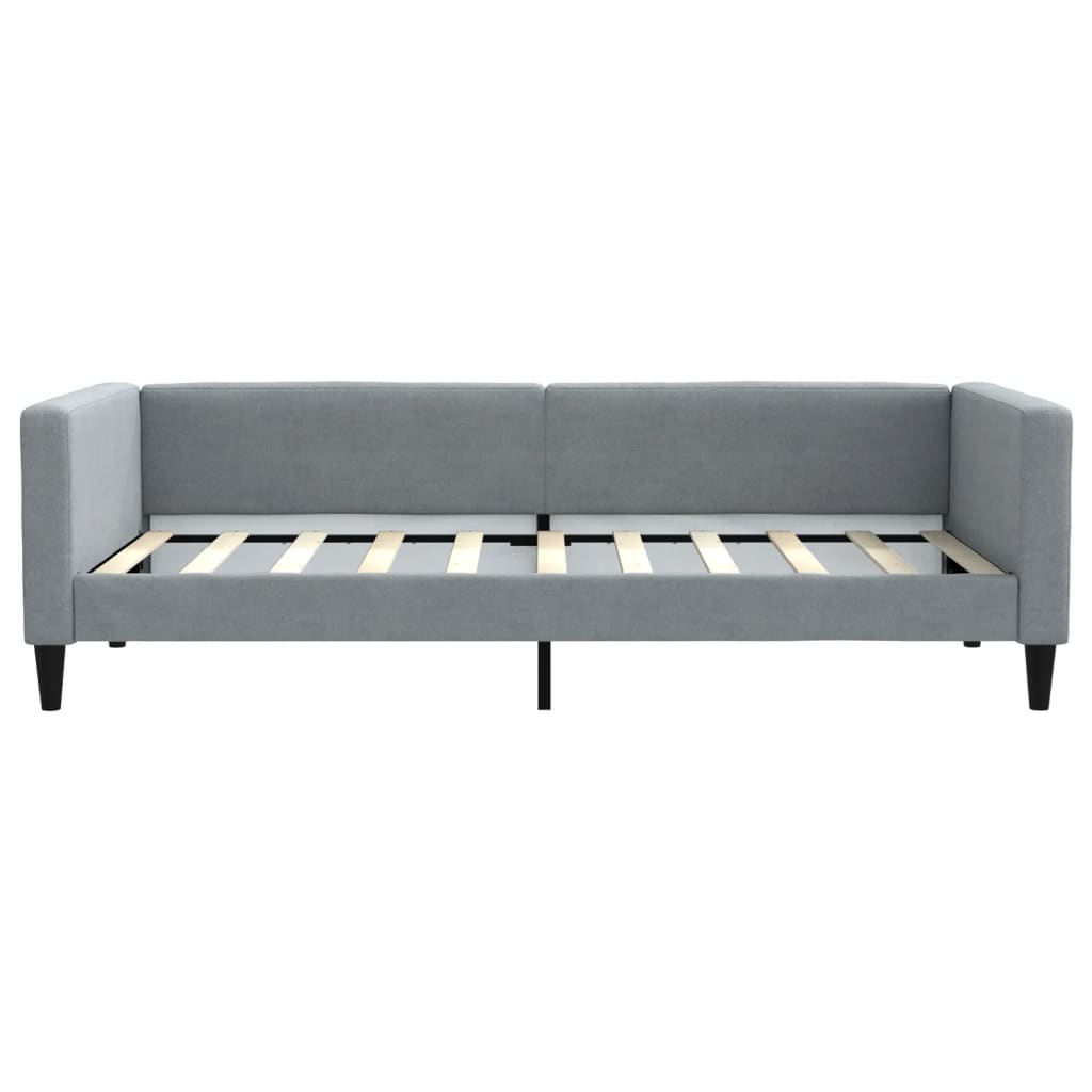 daybed med udtræk og skuffer 90x190 cm stof lysegrå
