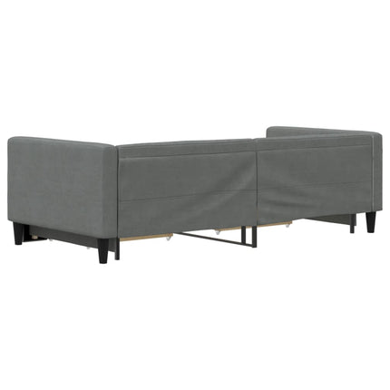daybed med udtræk og skuffer 90x190 cm stof mørkegrå