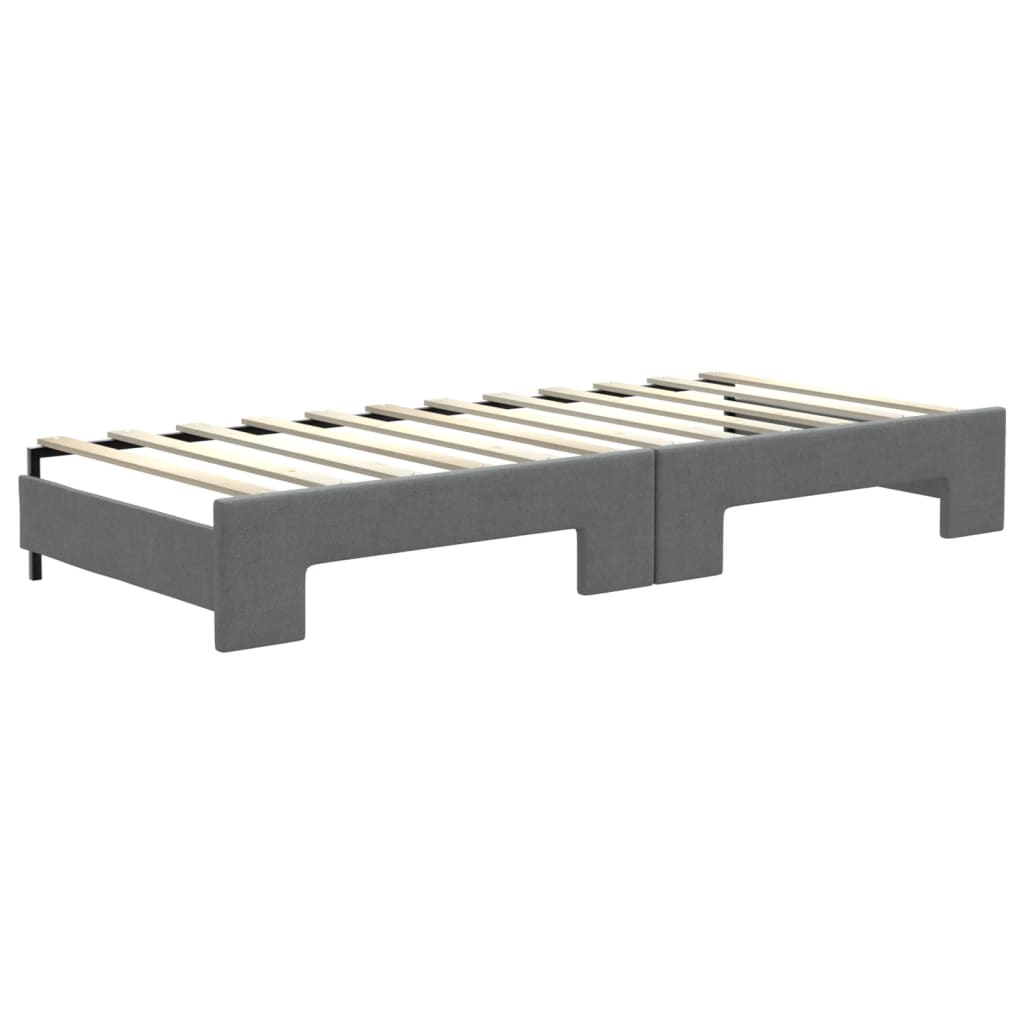 daybed med udtræk og skuffer 80x200 cm stof mørkegrå